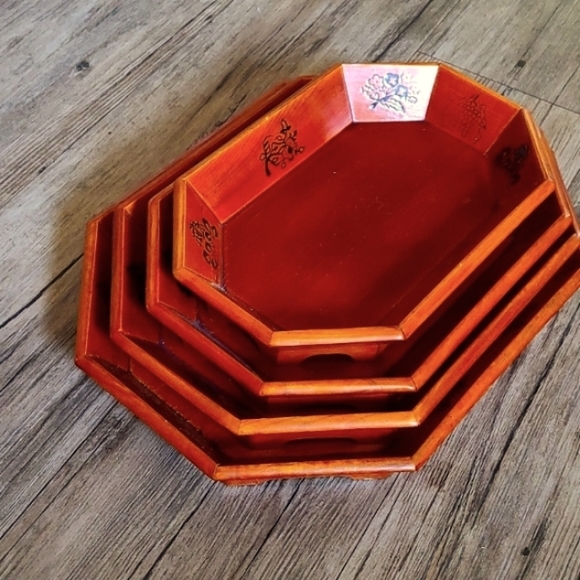 Set of Wooden Trays - Picture 1 of 7